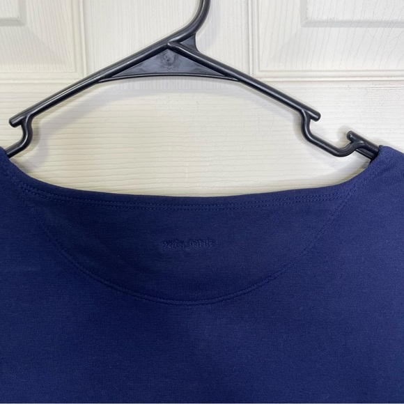Patagonia Women’s Navy Blue T Shirt Dress Knee Length Sz L - Picture 3 of 6